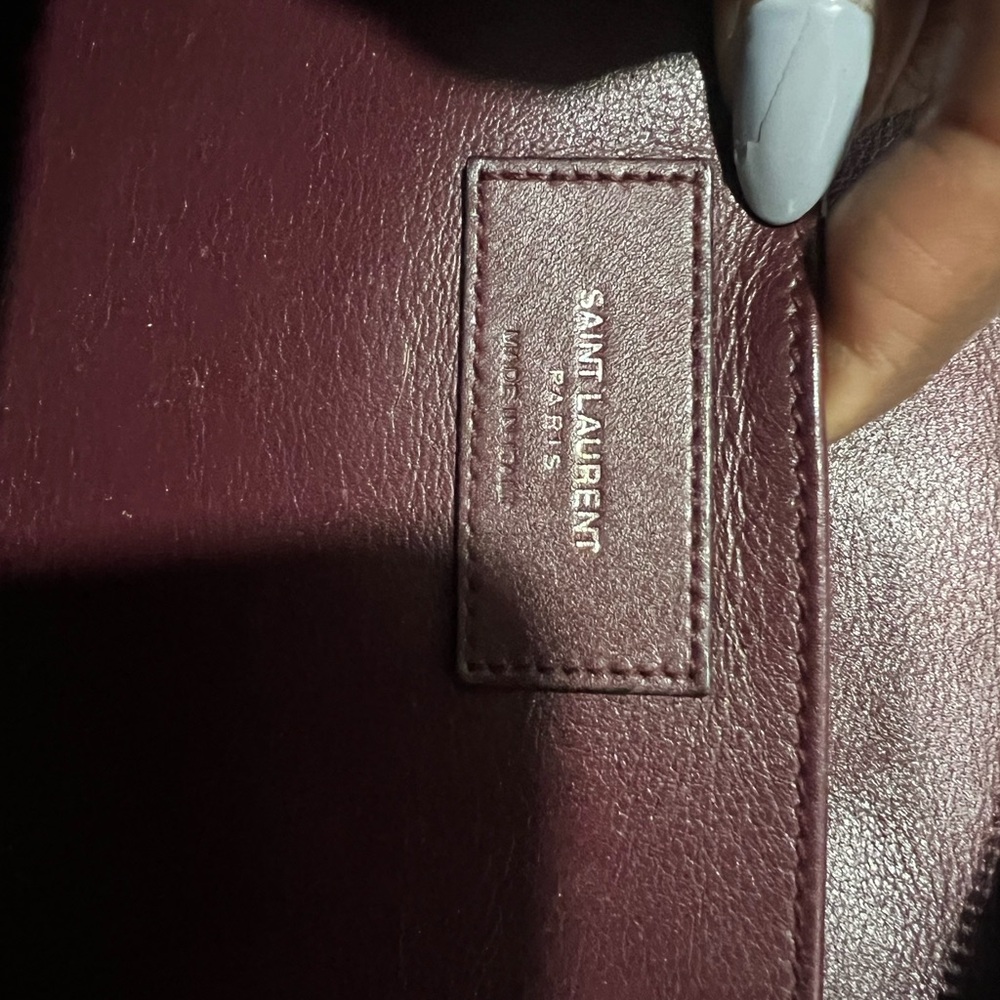 Yves Saint Laurent Cabas Maroon Leather Bag - Picture 8 of 10